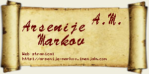 Arsenije Markov vizit kartica
